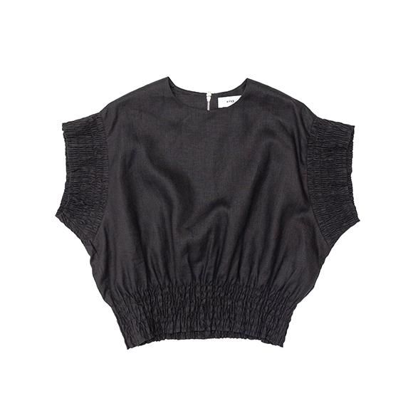 LINEN SHIRRED BLOUSE-リネンシアーブラウス-HYKE（ハイク）通販