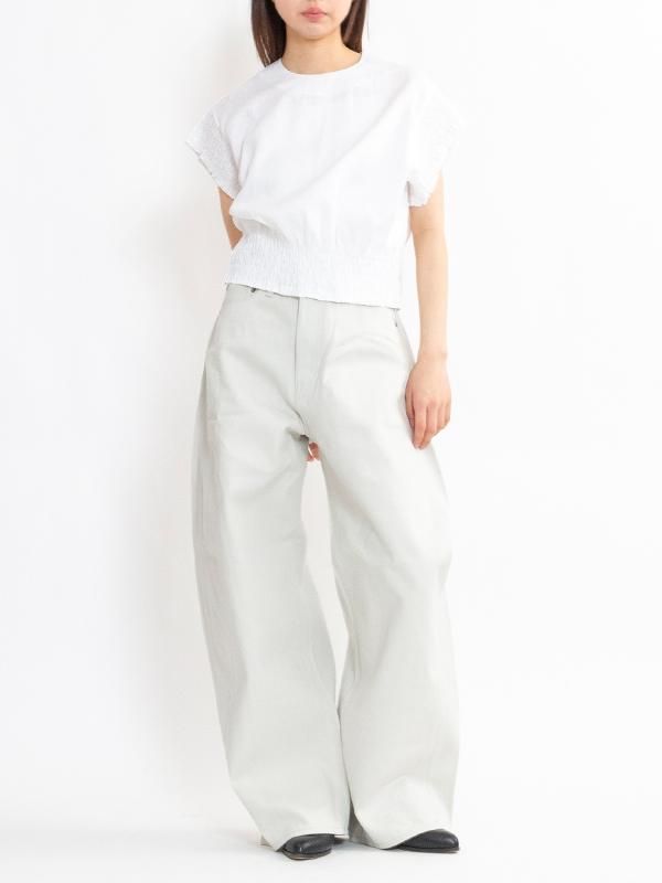 LINEN SHIRRED BLOUSE-リネンシアーブラウス-HYKE（ハイク）通販