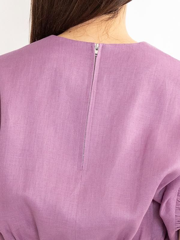 LINEN SHIRRED BLOUSE-リネンシアーブラウス-HYKE（ハイク）通販
