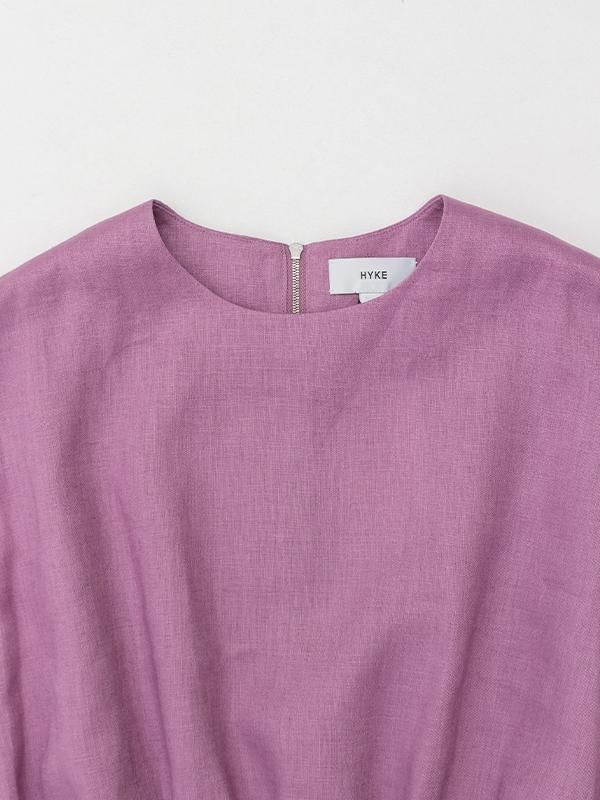 LINEN SHIRRED BLOUSE-リネンシアーブラウス-HYKE（ハイク）通販