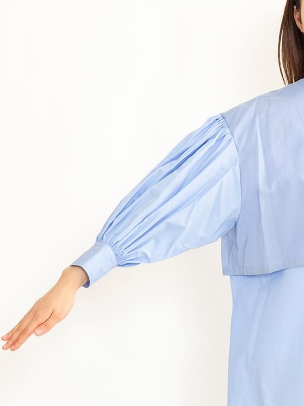 HYKE コットンバルーンスリーブドレス COTTON BALLOON SLEEVE DRESS-コットンバルーンスリーブドレス