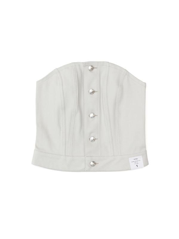 WHITE DENIM STRAPLESS TOP-ホワイトデニムストラップレストップ