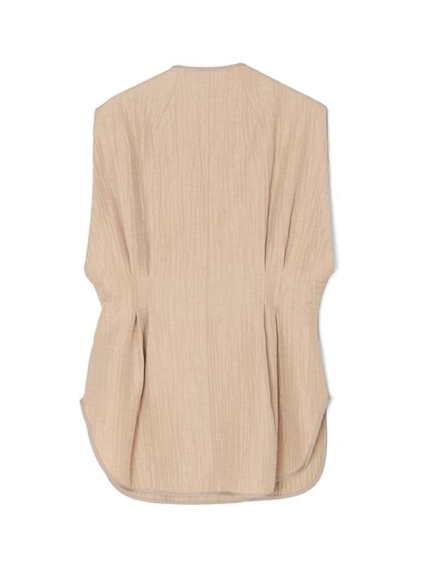 【Mame Kurogouchi】Grain Finish Flap Front Vest Grain Finish Flap Front Vest-グレインフィニッシュフラップ