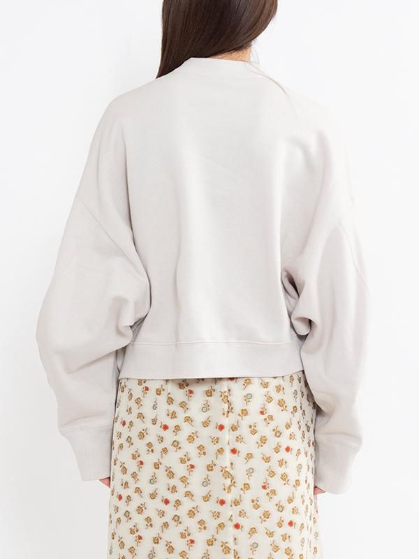トップス Cording Embroidery Cropped Sweatshirt Cording Embroidery Cropped Sweatshirt - ecru - Mame Kurogouchi