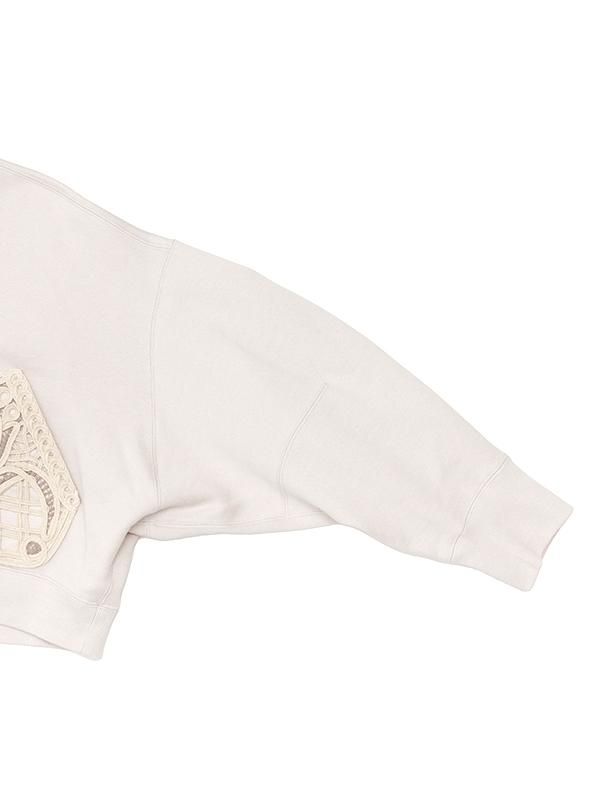 トップス Cording Embroidery Cropped Sweatshirt Cording Embroidery Cropped Sweatshirt-コーディングエンブロイ
