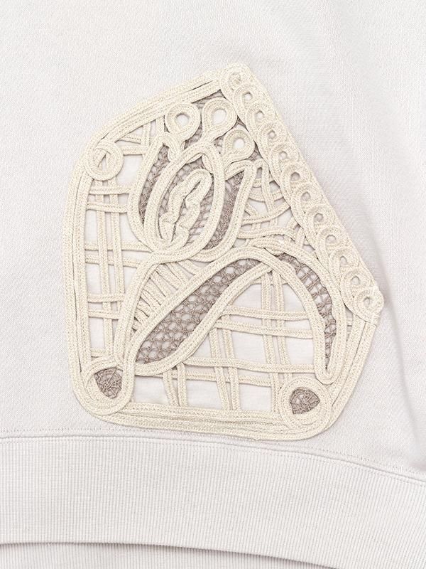 Cording Embroidery Cropped Sweatshirt-コーディングエンブロイ