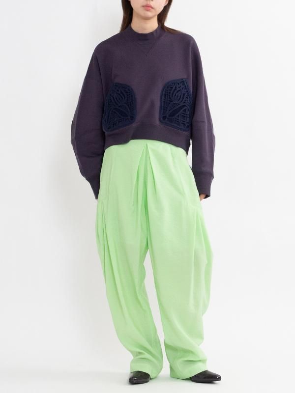 Cording Embroidery Cropped Sweatshirt-コーディングエンブロイ