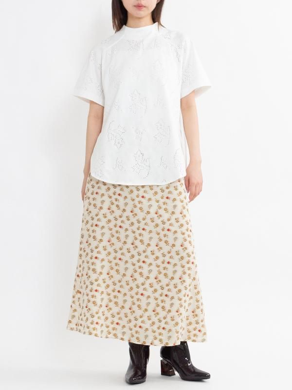 トップス mame Eyelet Jersey Jacquard Top Eyelet Jersey Jacquard Top-アイレットジャージジャガード