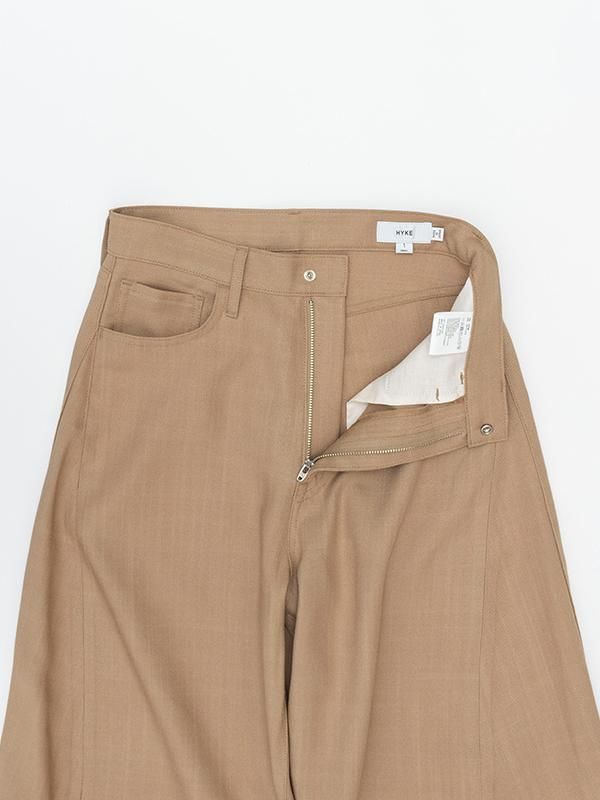 注目■HYKE■大人気 オックスフォードバレルレッグジーンズ 3色 OXFORD BARREL LEG JEANS-オックスフォードバレルレッグジーンズ