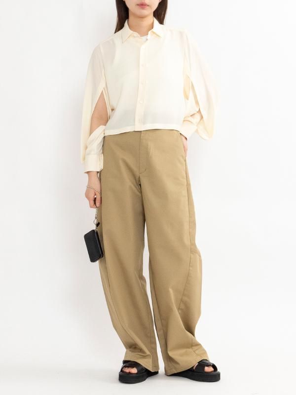 T/C BARREL LEG TROUSERS-T/Cバレルレッグトラウザーズ -HYKE