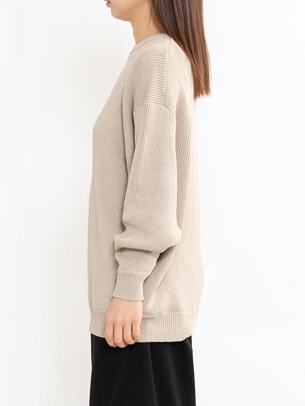 Linen Solotex Loose Rib Crew Neck-リネンソロテックスルーズ