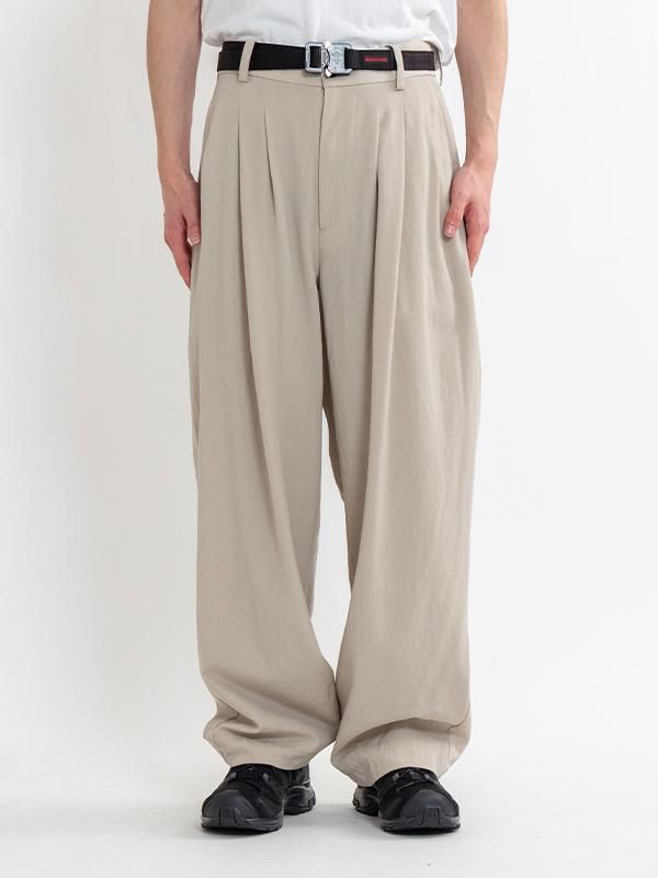 Boiled Wool 3 Pleat Trousers-ボイルウール3プリーツトラウザー