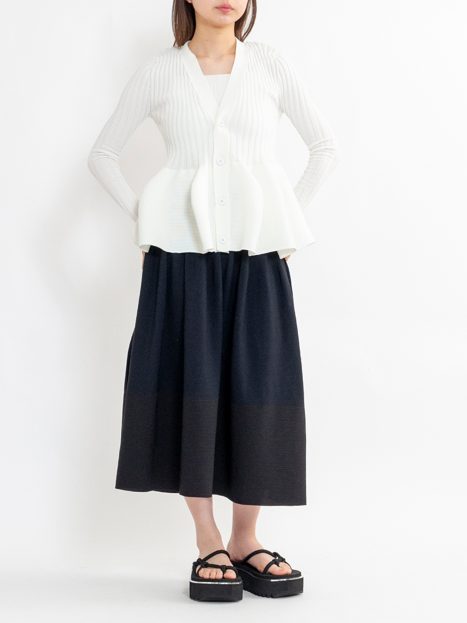 トップス CFCL POTTERY CARDIGAN POTTERY PUFF SLEEVE CARDIGAN