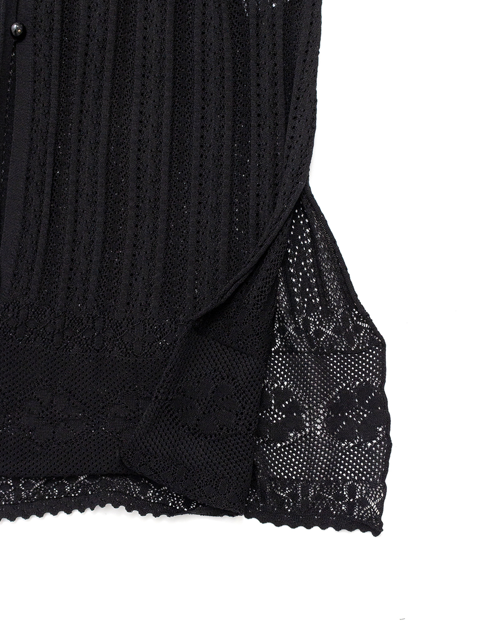 Lace Stripe Knitted Dress-レースストライプニットドレス-Mame