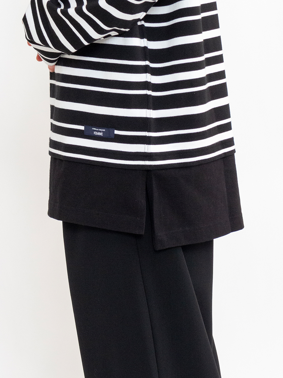 Cotton jersey striped long sleeve T-shirt-コットンジャージ