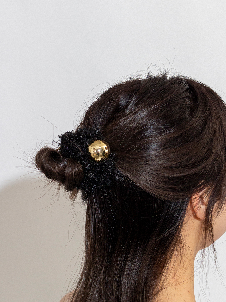 ヘアアクセサリー heyep  l Ball Scrunchie heyep(ヘイップ)Ball Faux Scrunchie-Medium(ボール フェイク