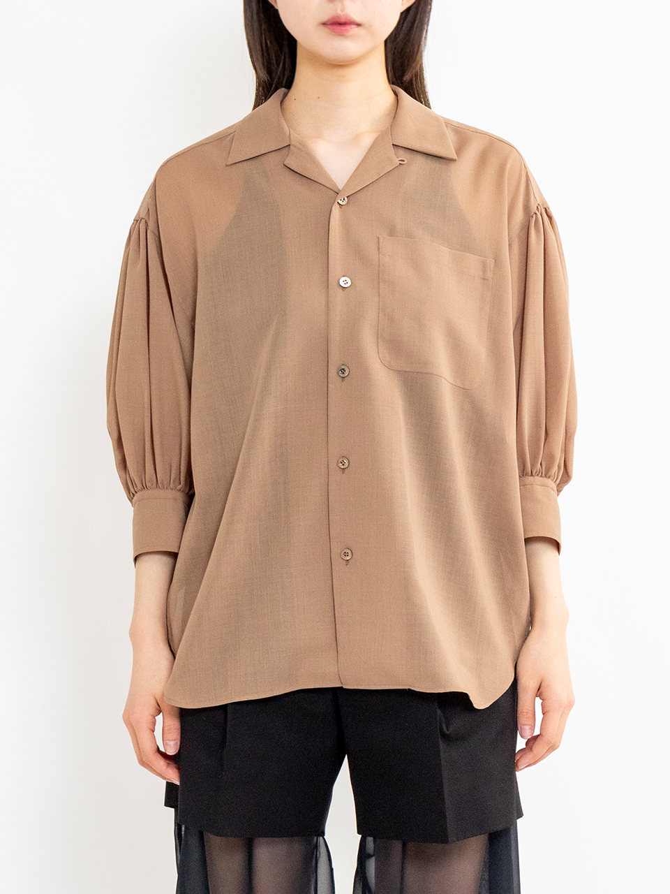 T/W VOILE BALLOON SLEEVE BLOUSE-ボイルバルーンスリーブ T/W VOILE BALLOON SLEEVE BLOUSE-ボイルバルーンスリーブ