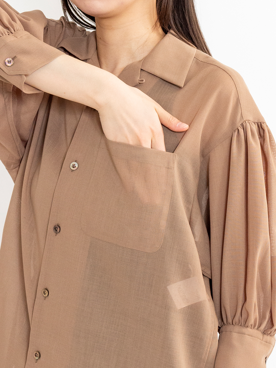 T/W VOILE BALLOON SLEEVE BLOUSE-ボイルバルーンスリーブ T/W VOILE BALLOON SLEEVE BLOUSE-ボイルバルーンスリーブ