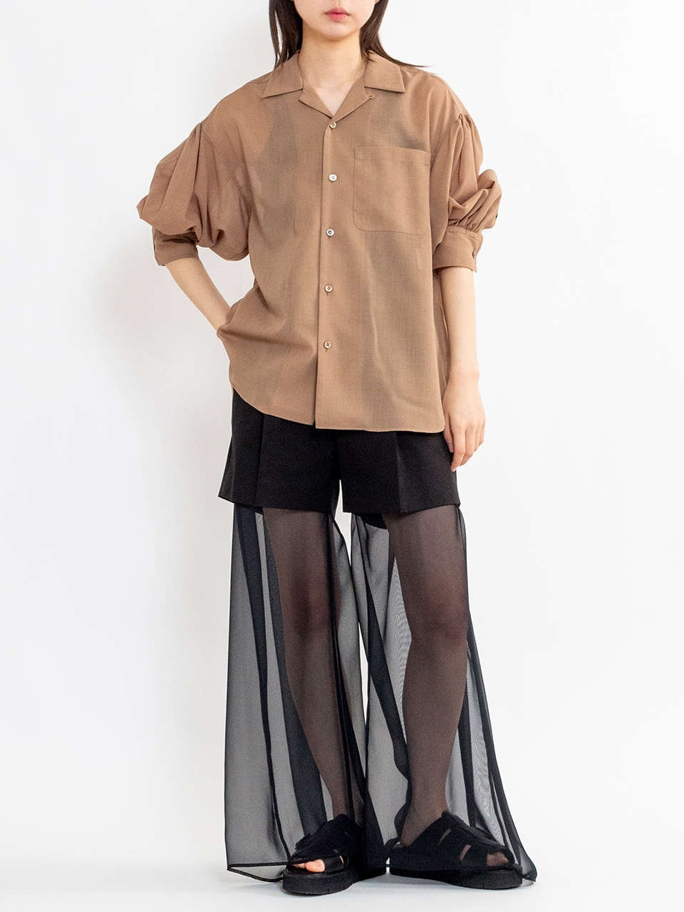 T/W VOILE BALLOON SLEEVE BLOUSE-ボイルバルーンスリーブ T/W VOILE BALLOON SLEEVE BLOUSE-ボイルバルーンスリーブ