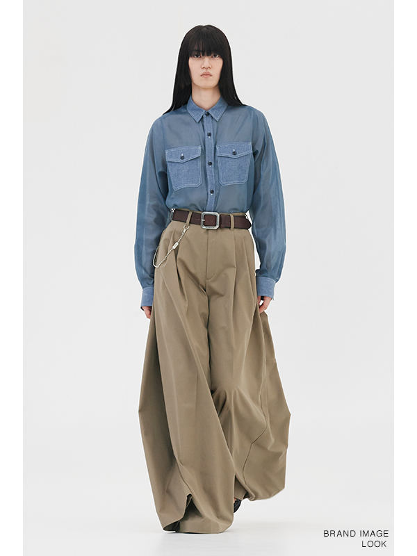 SHEER CHAMBRAY SHIRT-シアーシャンブレーシャツ-HYKE（ハイク