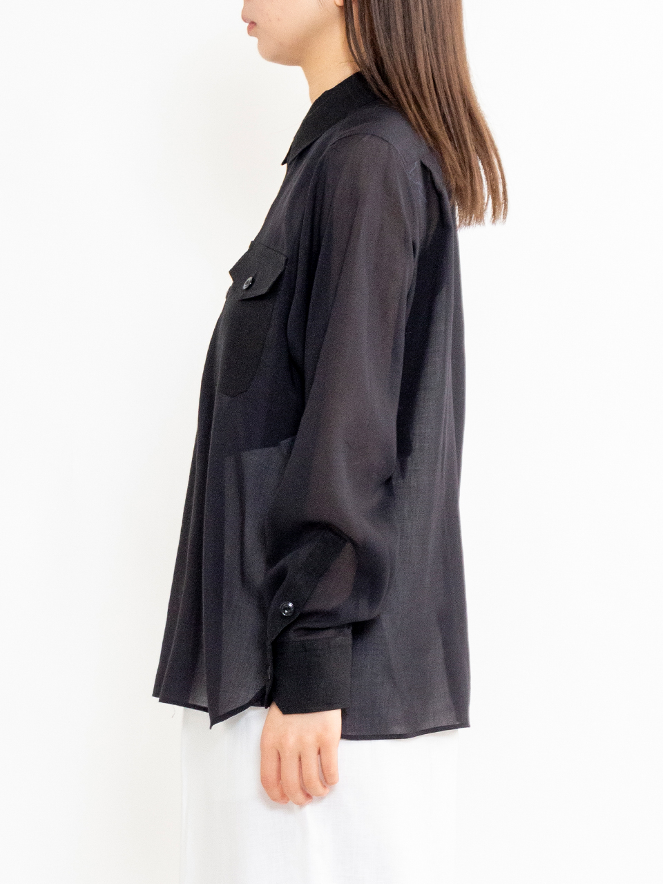 SHEER TWILL SHIRT-シアーツイルシャツ-HYKE（ハイク）通販| st