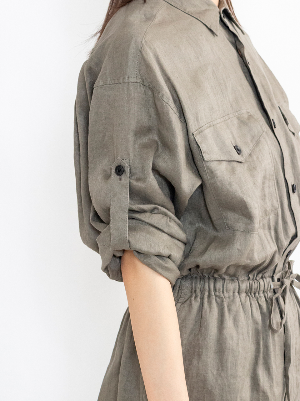 みんみんさん専用HYKE LINEN JUMPSUIT リネン　ジャンプスーツ LINEN JUMPSUIT (LONG SLEEVE)-リネンジャンプスーツ（ロング