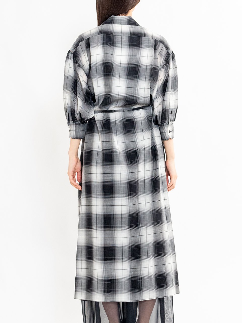 Hyke ハイク バルーンスリーブ サイドスリット ロングドレス 1 HYKE(ハイク)】 LINEN BALLOON SLEEVE MAXI DRESS｜パリゴ尾道店
