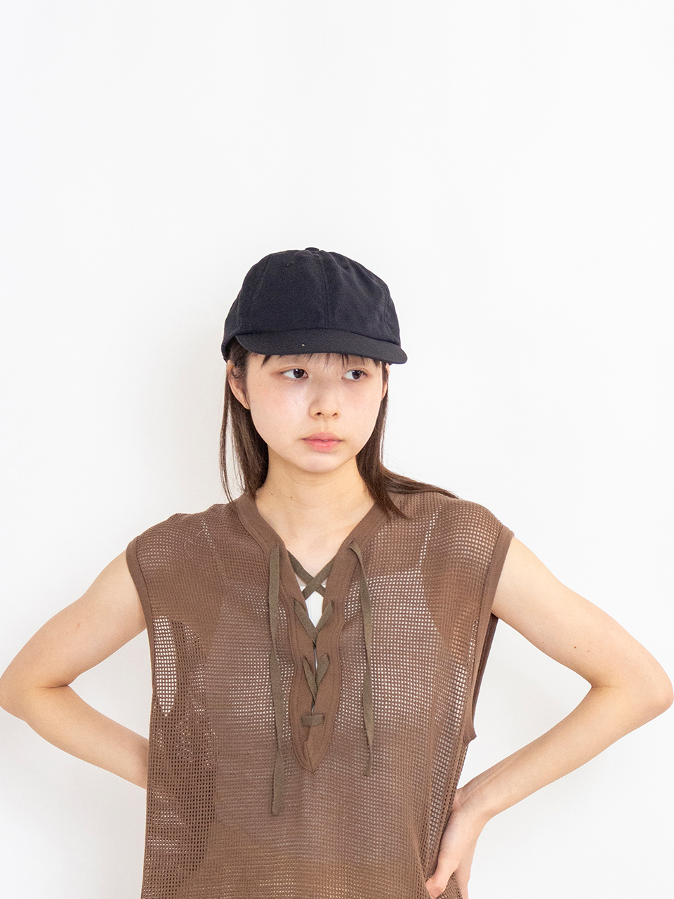 Poly cotton elastic back 6panel cap-ポリコットンイラ