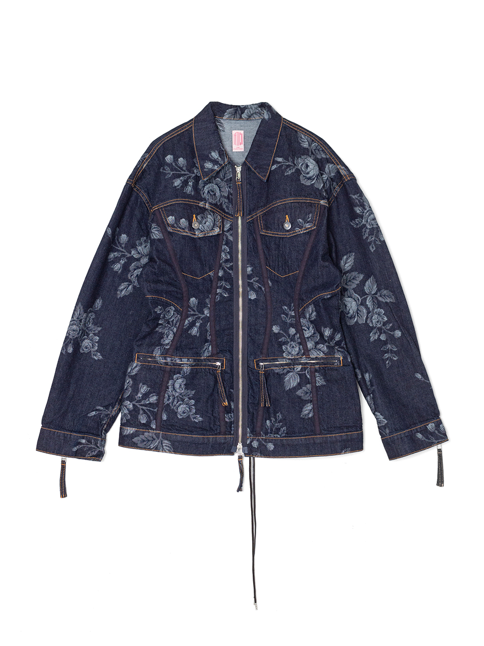 ROSE DENIM ZIP UP JACKET-ローズデニムジップアップジャケット