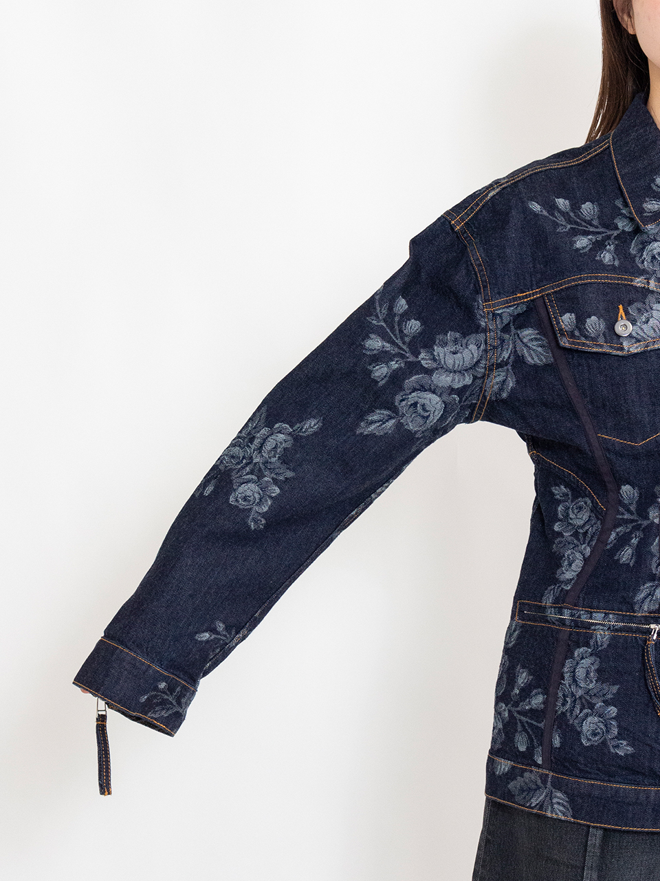 ROSE DENIM ZIP UP JACKET-ローズデニムジップアップジャケット ROSE DENIM ZIP UP JACKET-ローズデニムジップアップジャケット