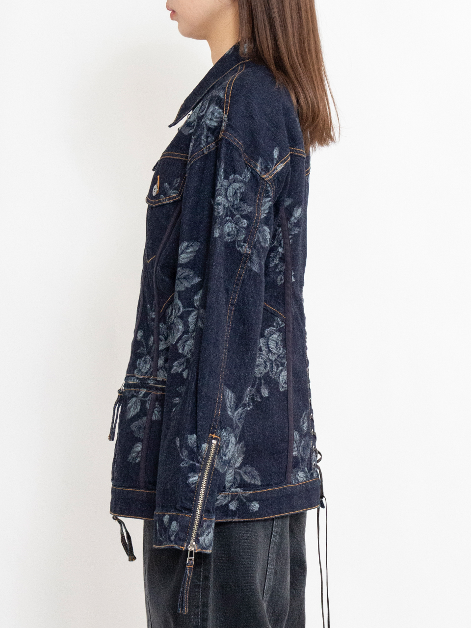 ROSE DENIM ZIP UP JACKET-ローズデニムジップアップジャケット ROSE DENIM ZIP UP JACKET-ローズデニムジップアップジャケット