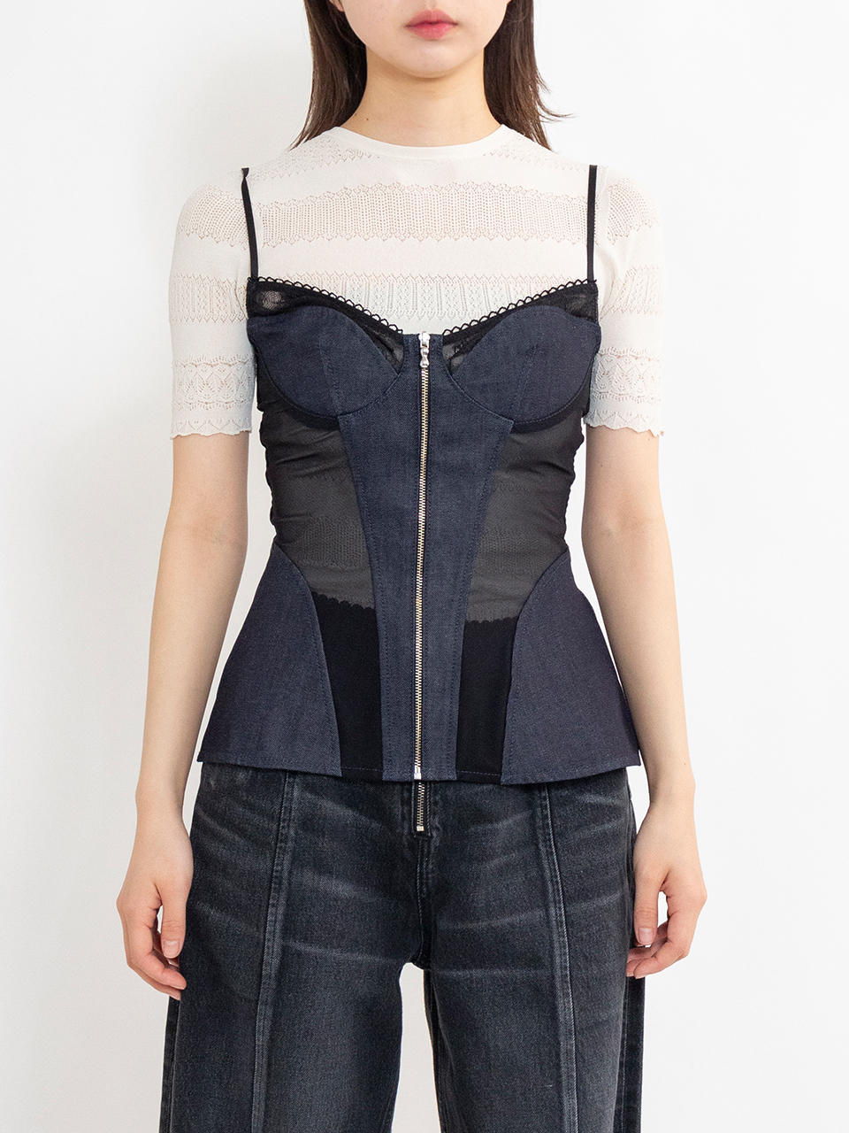 ORGANIC COTTON DENIM BUSTIER-オーガニックコットンデニム
