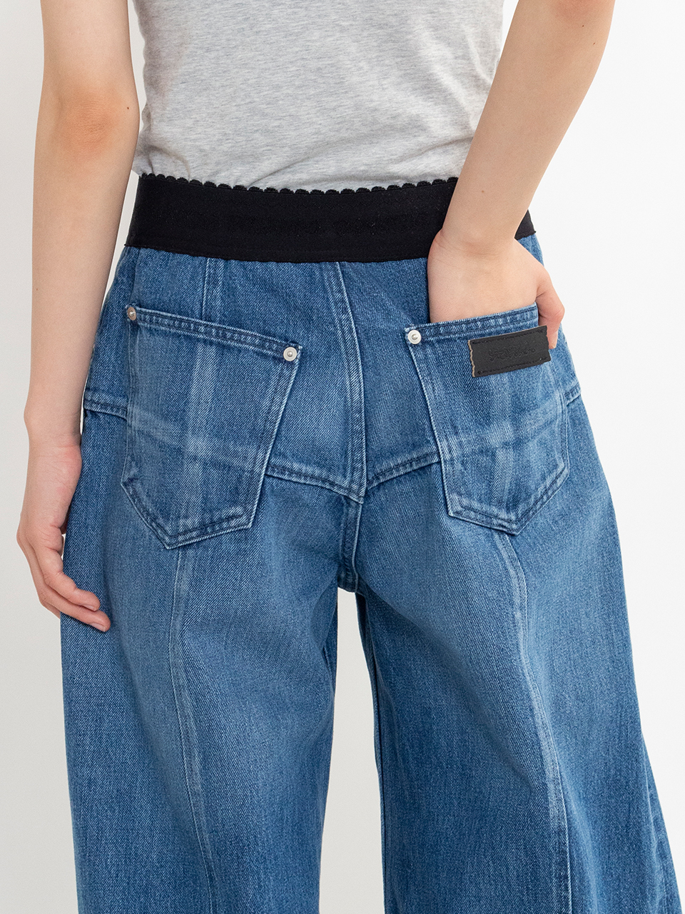 ORGANIC COTTON DENIM WIDE LEG JEANS-オーガニックコットン
