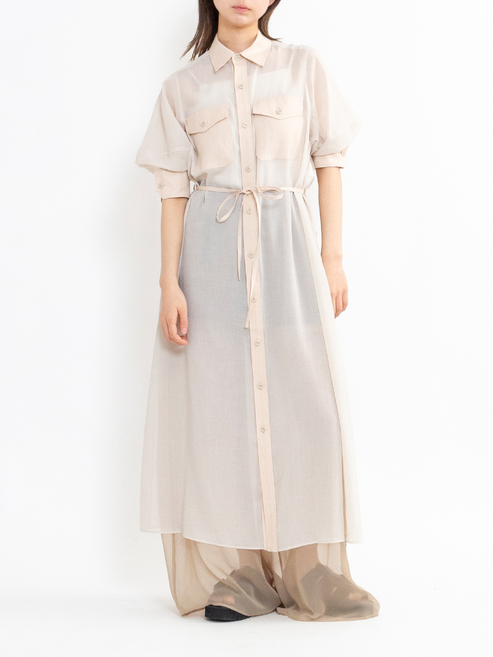HYKE 23SS シアードレス SHEER TWILL DRESS-シアーツイルドレス-HYKE（ハイク）通販| st