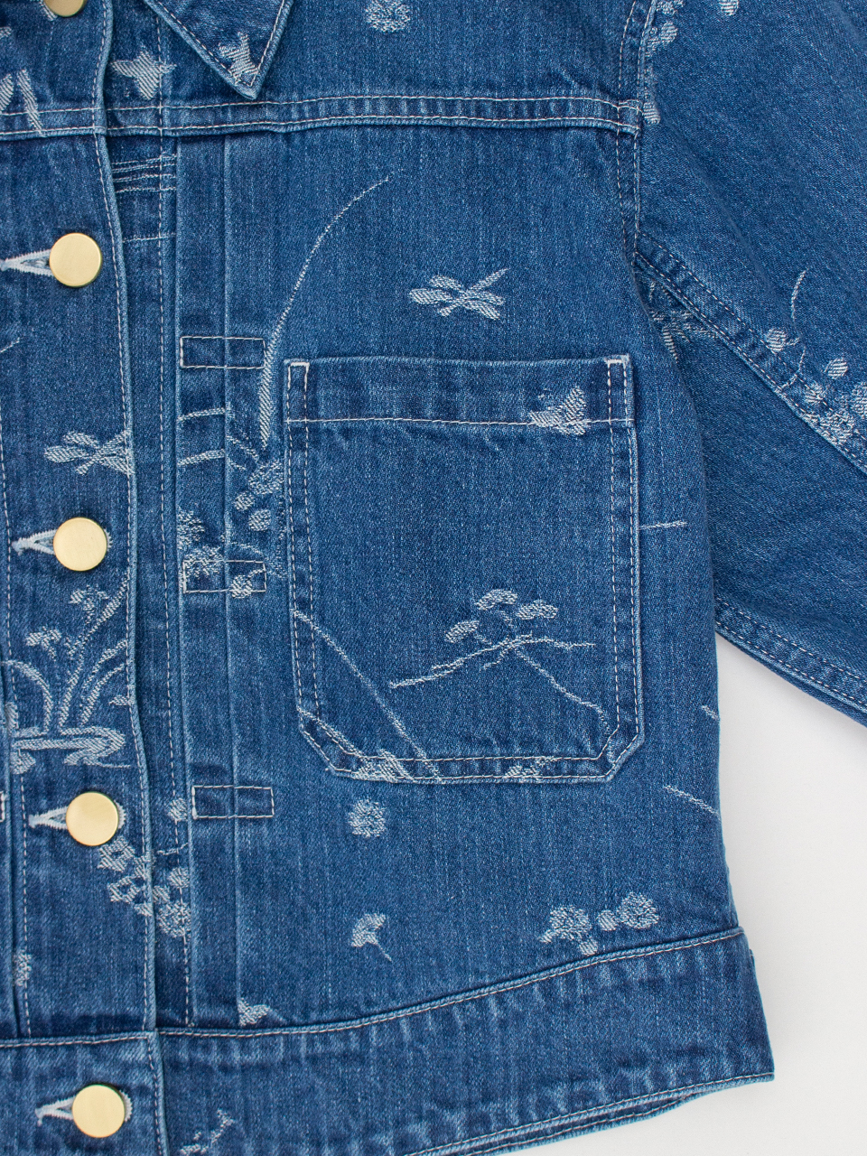 Mame Kurogouchi☆ NATURE PATTERN JACQUARD SHORT DENIM JACKET Mame Kurogouchi（マメクロゴウチ）2025SS ネイチャージャージー