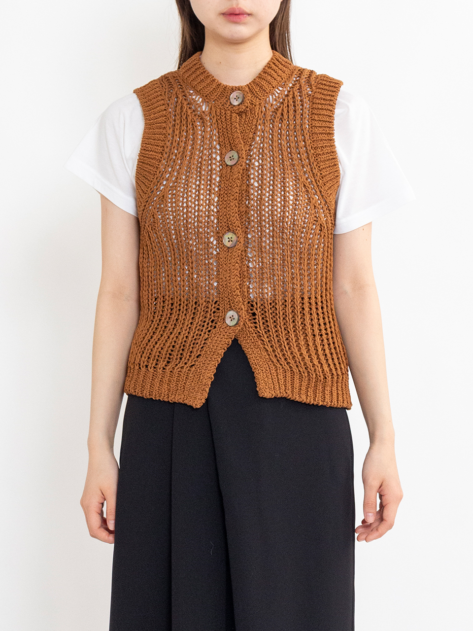Mesh knit vest-メッシュニットベスト-Ernie Palo（アーニーパロ