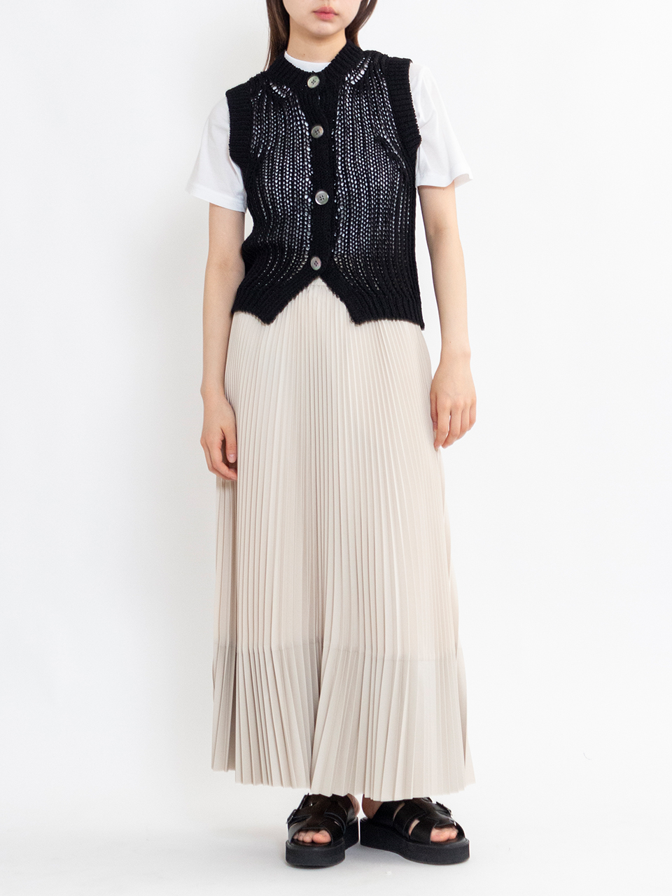 Mesh knit vest-メッシュニットベスト-Ernie Palo（アーニーパロ