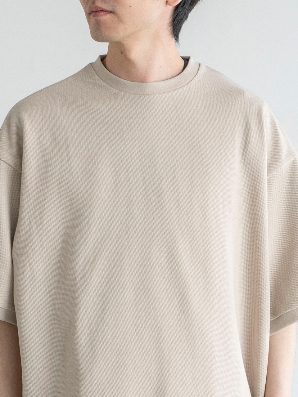 Cotton Pique Jersey Crew Neck Tee-コットンピケジャージクルー