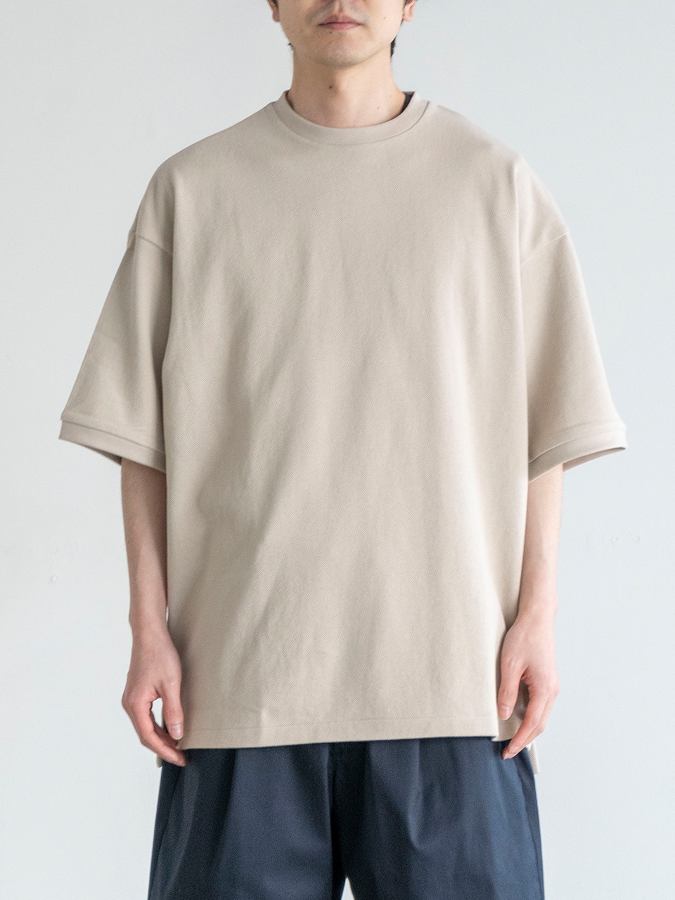 Cotton Pique Jersey Crew Neck Tee-コットンピケジャージクルー