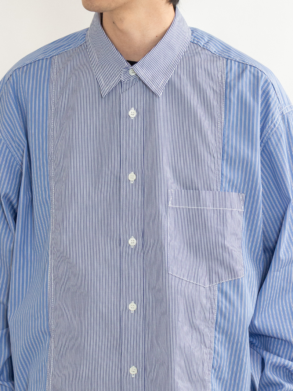 Cotton stripe x cotton stripe shirt-コットンストライプシャツ