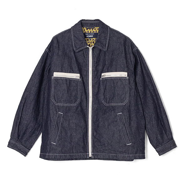 Washed cotton denim blouson-ウォッシュドコットンデニム