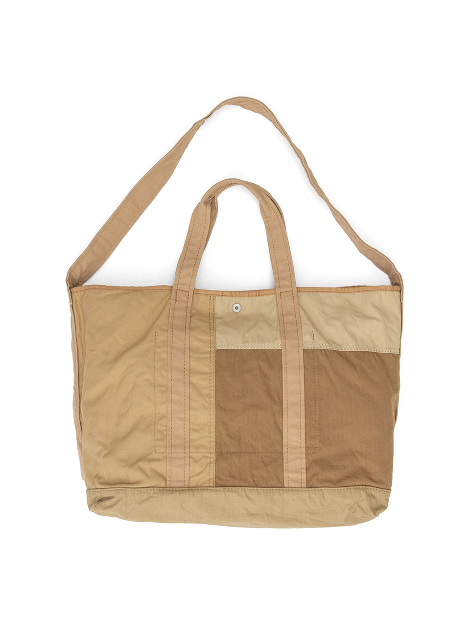 Cotton nylon lip patchwork 2WAY tote bag-コットンナイロン