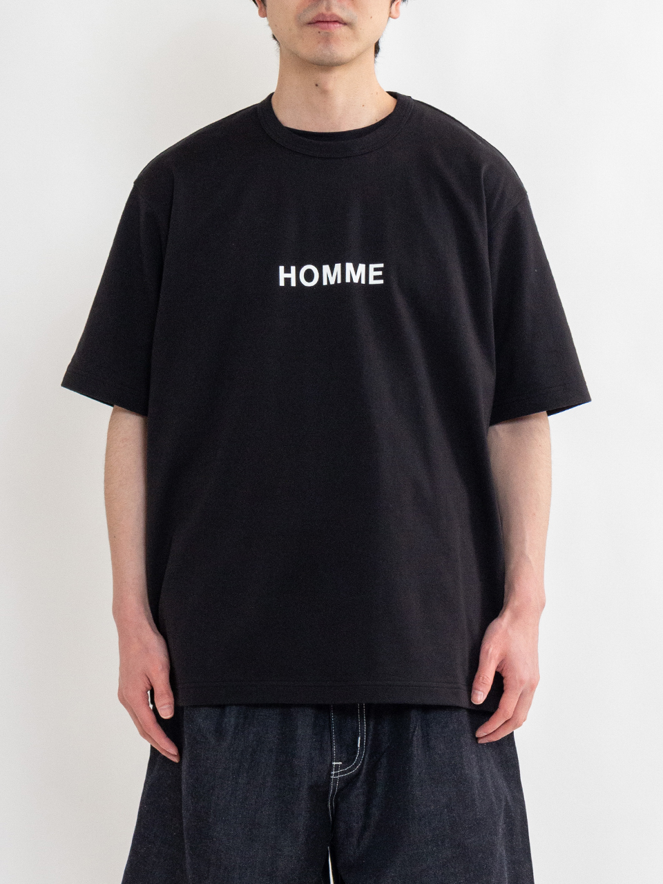 大人気♪【コムデギャルソンオム】コットンジャージーTシャツ Cotton jersey logo print long T-shirt-コットンジャージーロゴ