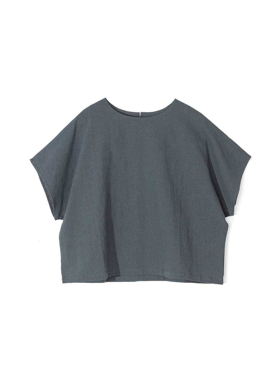 Cotton flax poplin folk top-コットンフラックスポプリン