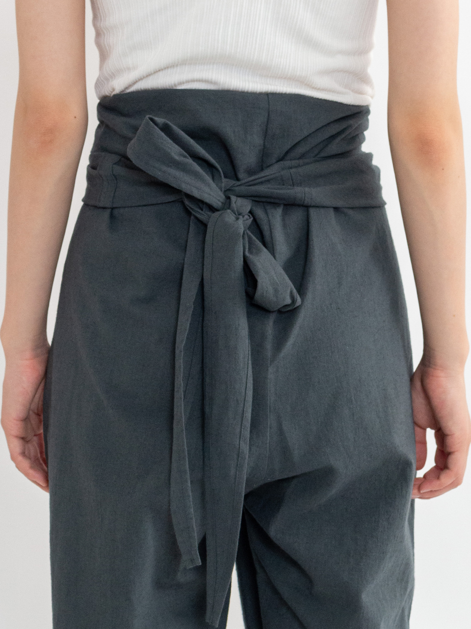 Cotton flax poplin wrapped pants-コットンフラックスポプリン Cotton flax poplin wrapped pants-コットンフラックスポプリン