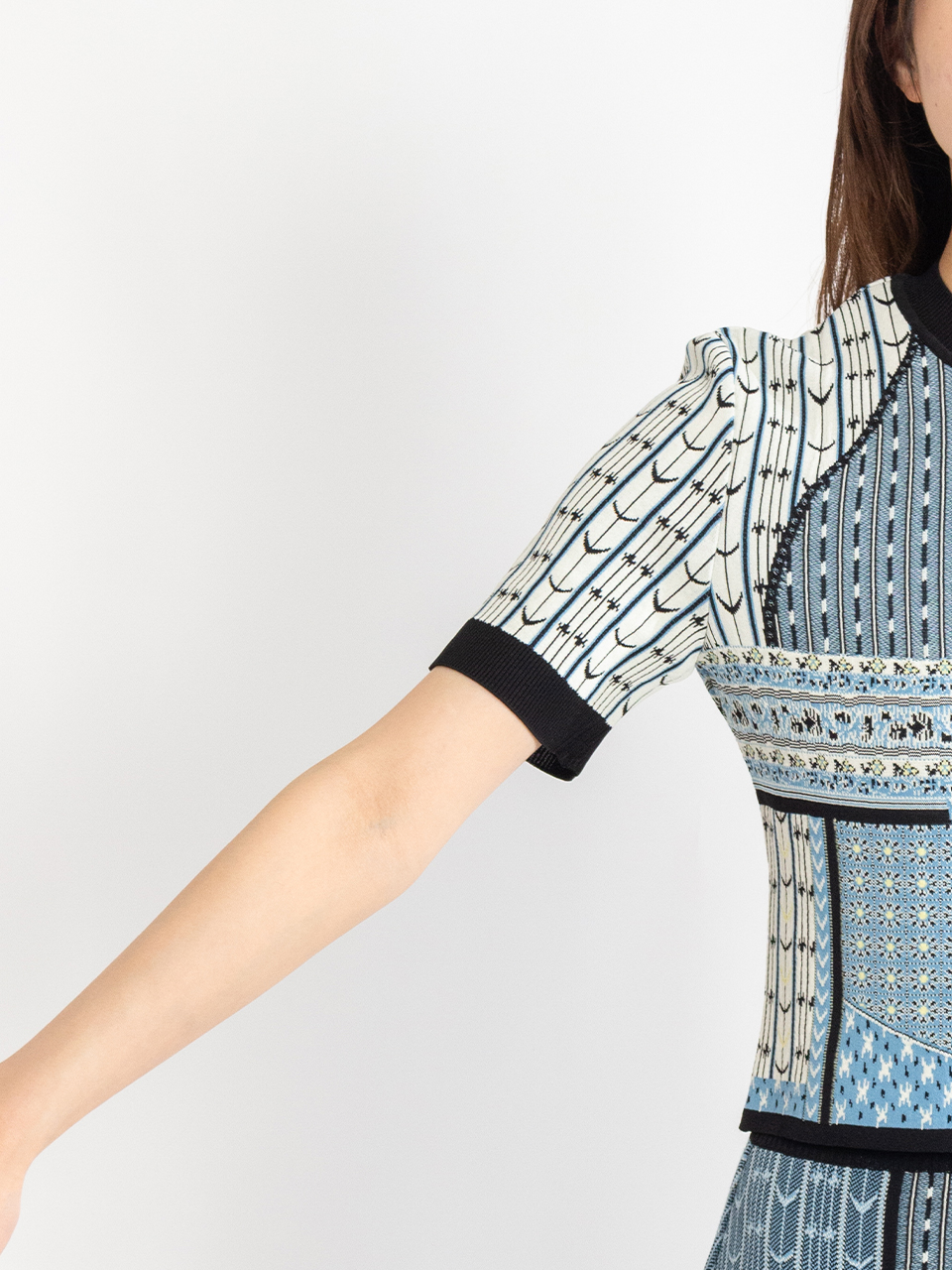 Geometric Pattern Knitted Top-ジオメトリックパターントップ