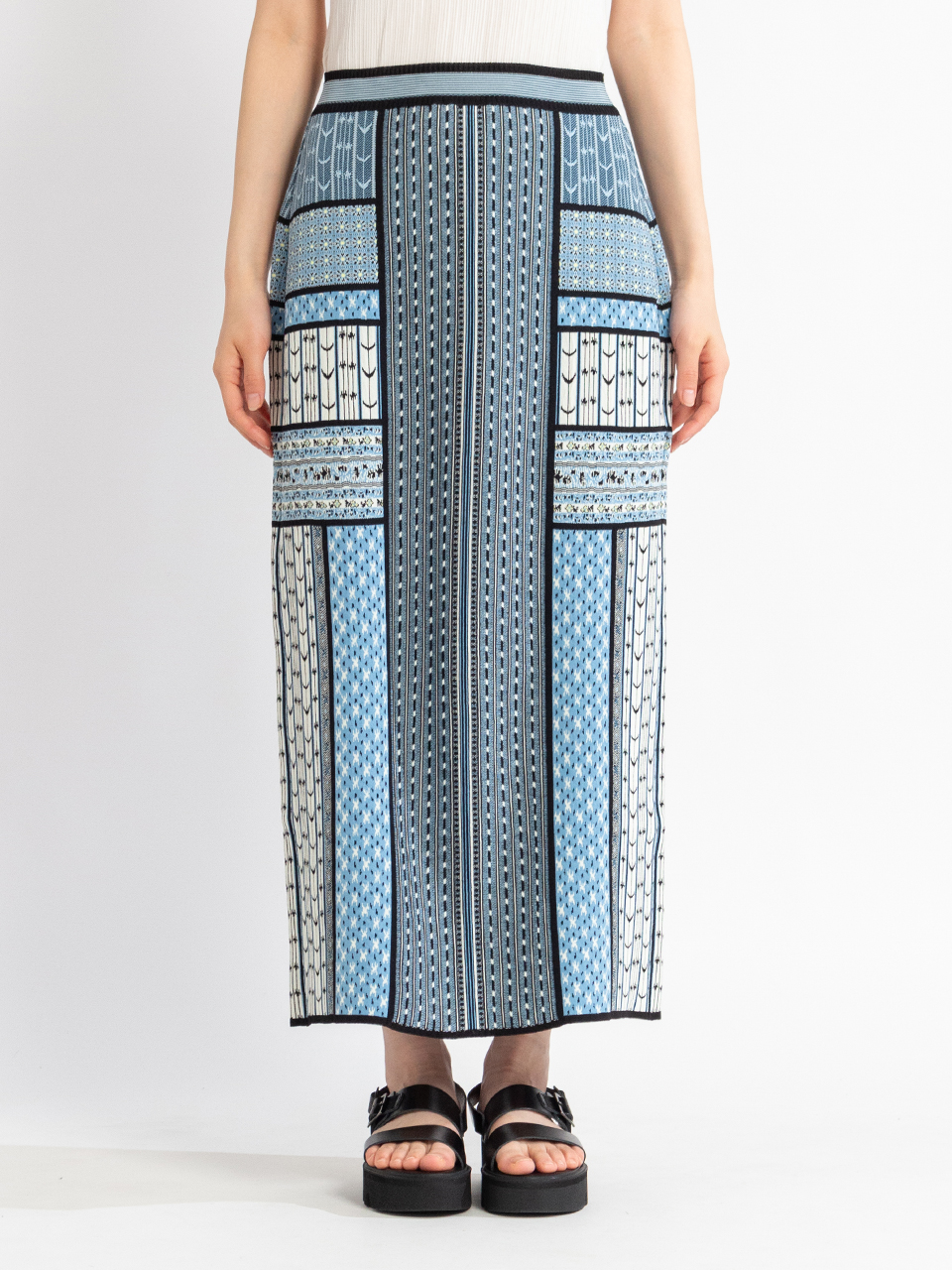 Geometric Pattern Knitted Skirt-ジオメトリックパパターン Geometric Pattern Knitted Skirt-ジオメトリックパパターン