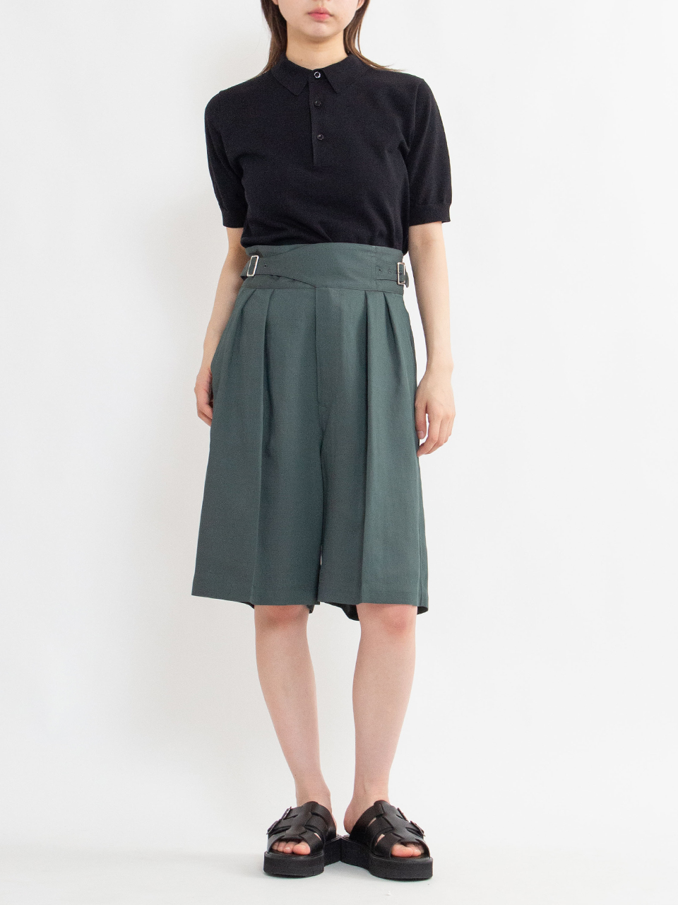 SOFTHYPHEN BELTED PIN TUCK SHORTS グルカ SOFTHYPHEN BELTED PIN TUCK SHORTS グルカ