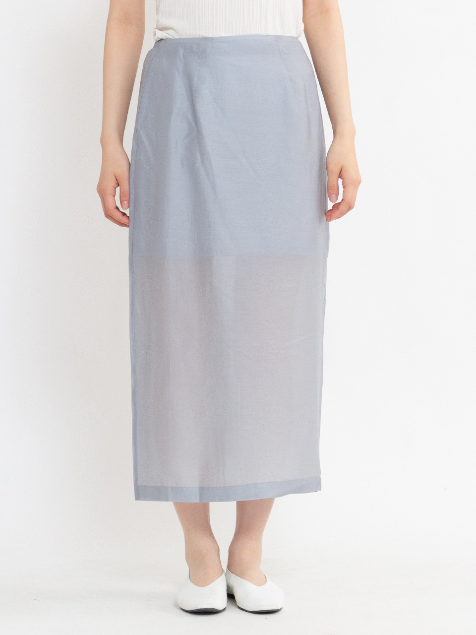 SILKY MIDI SKIRT-シルキーミディスカート-AMOMENTO（ア