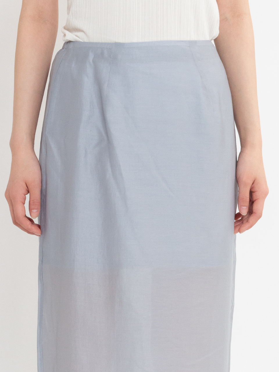 SILKY MIDI SKIRT-シルキーミディスカート-AMOMENTO（ア
